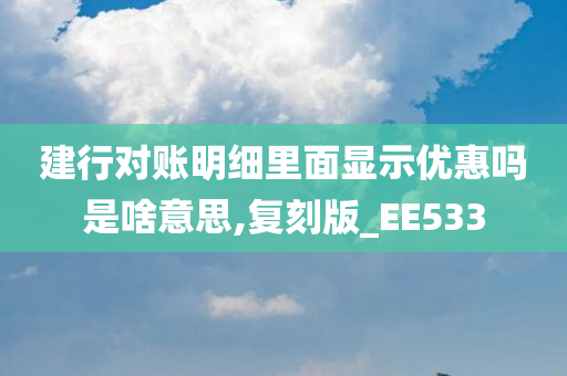 建行对账明细里面显示优惠吗是啥意思,复刻版_EE533