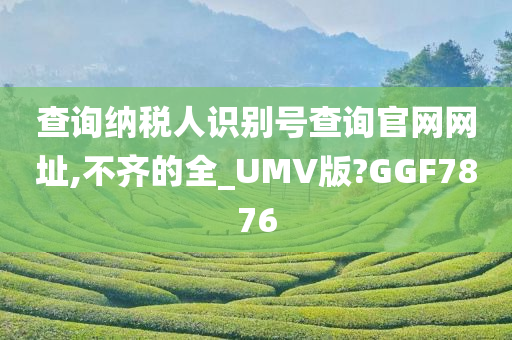 查询纳税人识别号查询官网网址,不齐的全_UMV版?GGF7876