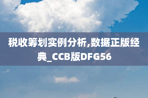 税收筹划实例分析,数据正版经典_CCB版DFG56