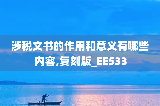 涉税文书的作用和意义有哪些内容,复刻版_EE533