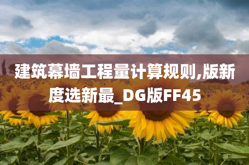 建筑幕墙工程量计算规则,版新度选新最_DG版FF45