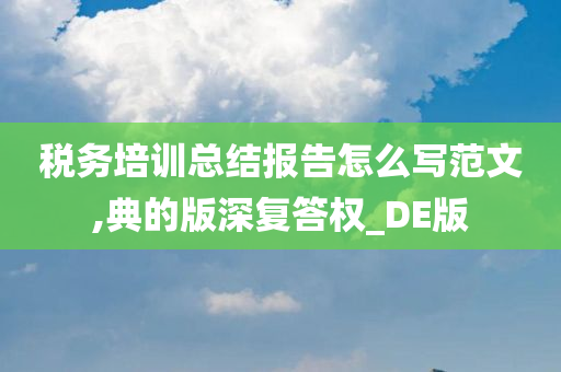 税务培训总结报告怎么写范文,典的版深复答权_DE版