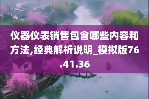 仪器仪表销售包含哪些内容和方法,经典解析说明_模拟版76.41.36