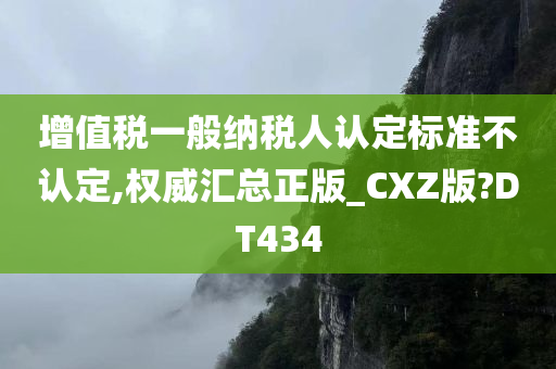 增值税一般纳税人认定标准不认定,权威汇总正版_CXZ版?DT434