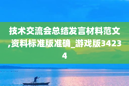 技术交流会总结发言材料范文,资料标准版准确_游戏版34234