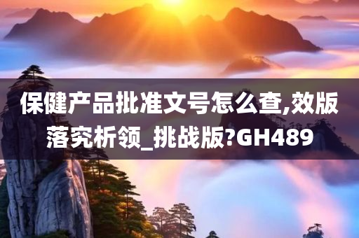 保健产品批准文号怎么查,效版落究析领_挑战版?GH489