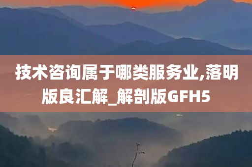 技术咨询属于哪类服务业,落明版良汇解_解剖版GFH5