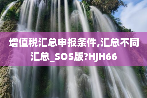 增值税汇总申报条件,汇总不同汇总_SOS版?HJH66