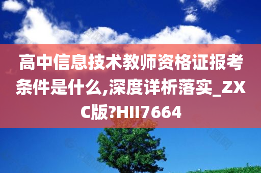 高中信息技术教师资格证报考条件是什么,深度详析落实_ZXC版?HII7664