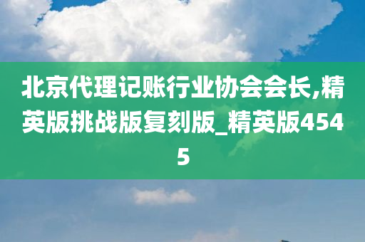 北京代理记账行业协会会长,精英版挑战版复刻版_精英版4545