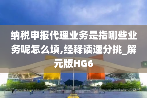 纳税申报代理业务是指哪些业务呢怎么填,经释读速分挑_解元版HG6