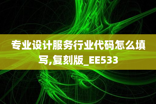 专业设计服务行业代码怎么填写,复刻版_EE533