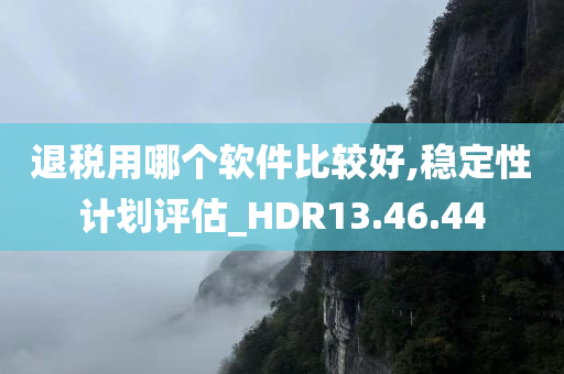 退税用哪个软件比较好,稳定性计划评估_HDR13.46.44