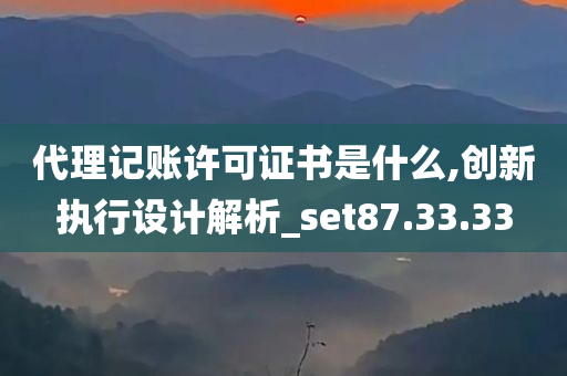 代理记账许可证书是什么,创新执行设计解析_set87.33.33