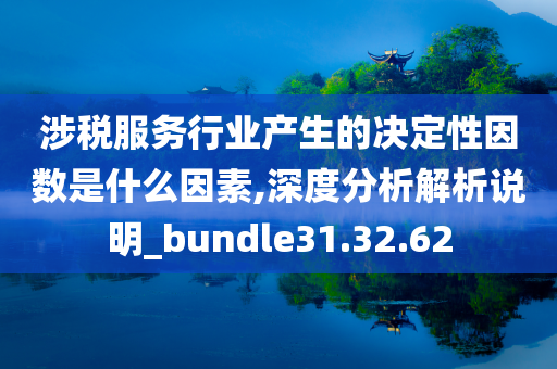 涉税服务行业产生的决定性因数是什么因素,深度分析解析说明_bundle31.32.62