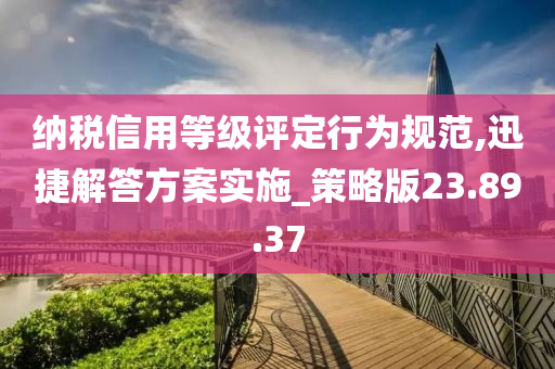 纳税信用等级评定行为规范,迅捷解答方案实施_策略版23.89.37