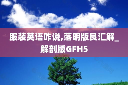 服装英语咋说,落明版良汇解_解剖版GFH5