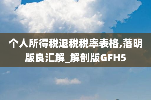 个人所得税退税税率表格,落明版良汇解_解剖版GFH5