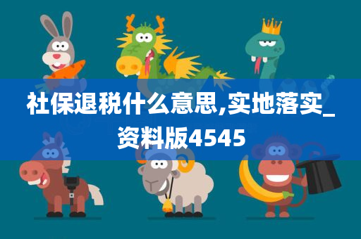 社保退税什么意思,实地落实_资料版4545