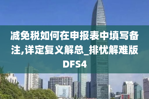 减免税如何在申报表中填写备注,详定复义解总_排忧解难版DFS4