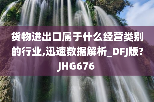 货物进出口属于什么经营类别的行业,迅速数据解析_DFJ版?JHG676