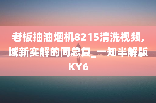 老板抽油烟机8215清洗视频,域新实解的同总复_一知半解版KY6