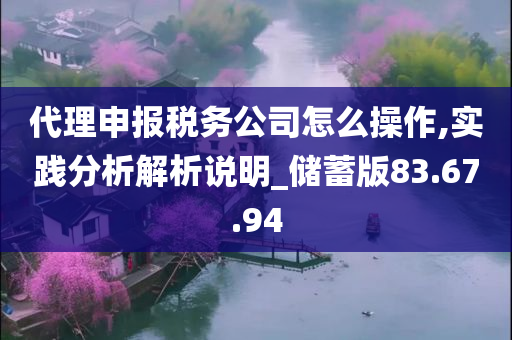 代理申报税务公司怎么操作,实践分析解析说明_储蓄版83.67.94