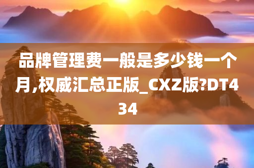 品牌管理费一般是多少钱一个月,权威汇总正版_CXZ版?DT434