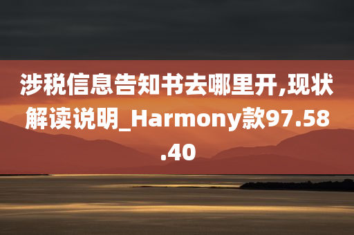 涉税信息告知书去哪里开,现状解读说明_Harmony款97.58.40