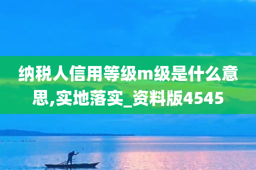 纳税人信用等级m级是什么意思,实地落实_资料版4545