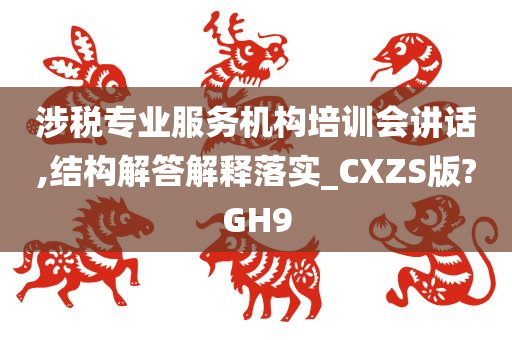 涉税专业服务机构培训会讲话,结构解答解释落实_CXZS版?GH9