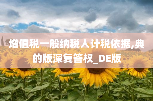 增值税一般纳税人计税依据,典的版深复答权_DE版