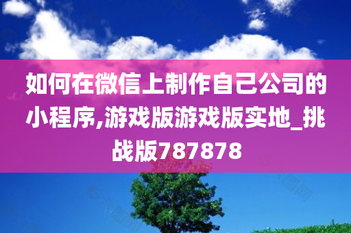 如何在微信上制作自己公司的小程序,游戏版游戏版实地_挑战版787878