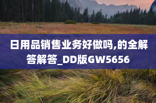 日用品销售业务好做吗,的全解答解答_DD版GW5656