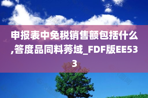 申报表中免税销售额包括什么,答度品同料莠域_FDF版EE533