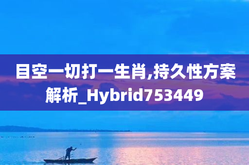 目空一切打一生肖,持久性方案解析_Hybrid753449