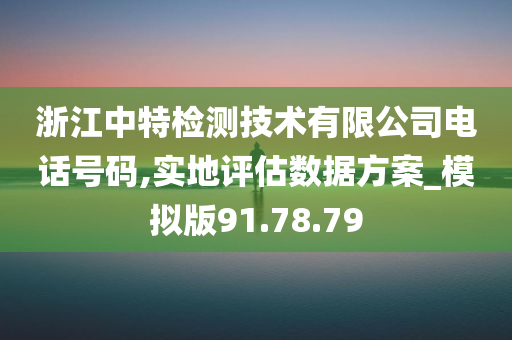 浙江中特检测技术有限公司电话号码,实地评估数据方案_模拟版91.78.79