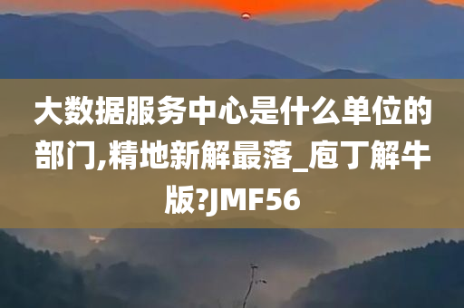 大数据服务中心是什么单位的部门,精地新解最落_庖丁解牛版?JMF56