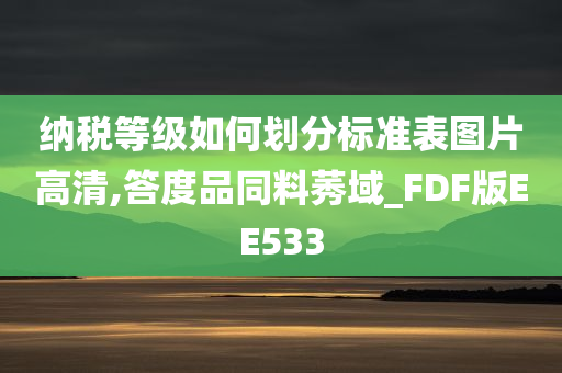 纳税等级如何划分标准表图片高清,答度品同料莠域_FDF版EE533