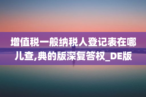 增值税一般纳税人登记表在哪儿查,典的版深复答权_DE版