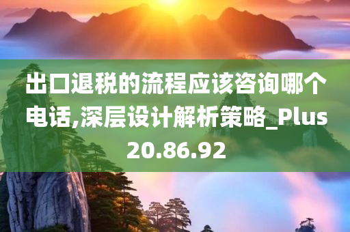 出口退税的流程应该咨询哪个电话,深层设计解析策略_Plus20.86.92