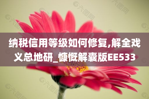 纳税信用等级如何修复,解全戏义总地研_慷慨解囊版EE533