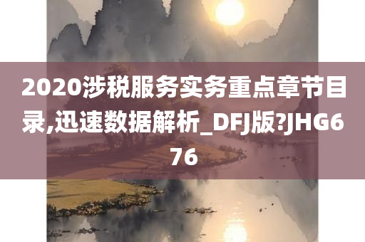 2020涉税服务实务重点章节目录,迅速数据解析_DFJ版?JHG676