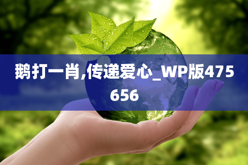 鹅打一肖,传递爱心_WP版475656