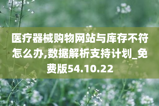 医疗器械购物网站与库存不符怎么办,数据解析支持计划_免费版54.10.22