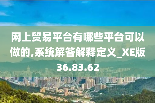 网上贸易平台有哪些平台可以做的,系统解答解释定义_XE版36.83.62