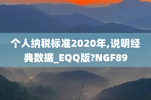 个人纳税标准2020年,说明经典数据_EQQ版?NGF89