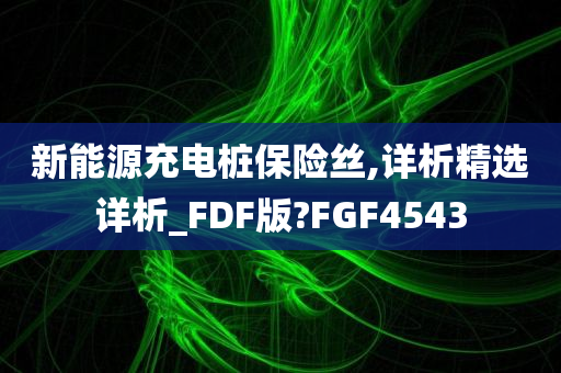 新能源充电桩保险丝,详析精选详析_FDF版?FGF4543