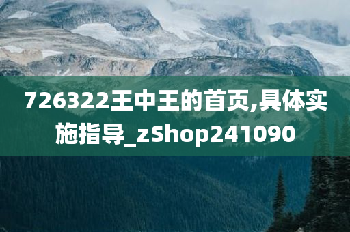 726322王中王的首页,具体实施指导_zShop241090