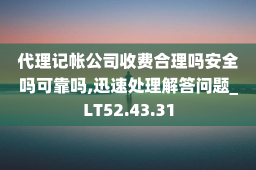 代理记帐公司收费合理吗安全吗可靠吗,迅速处理解答问题_LT52.43.31